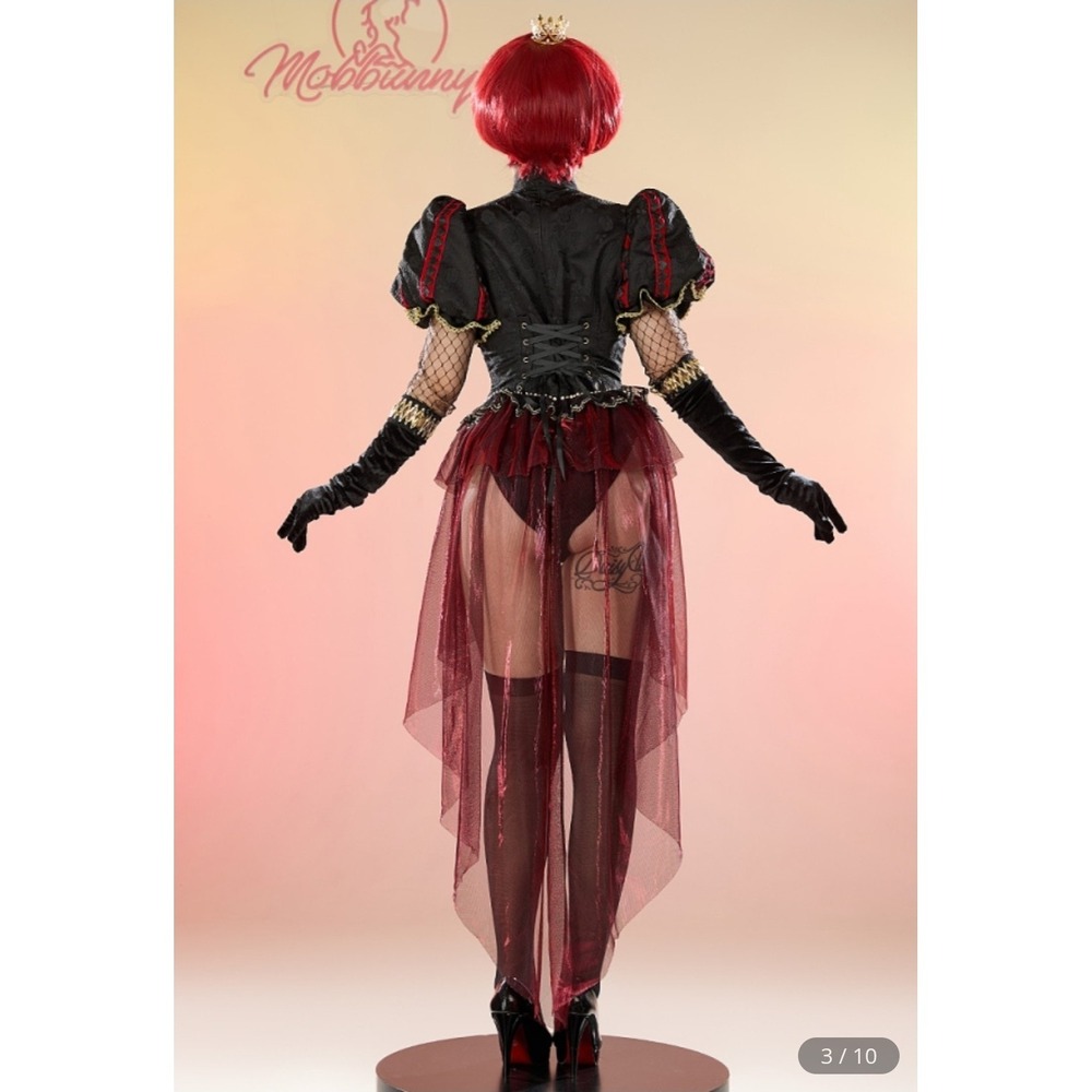 Red Queen Hearts Cosplay Costume Gothic Lingerie Bodysuit Women MED Miccostumes - Picture 3 of 16